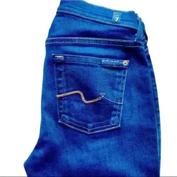 HOST PICK ❤️ 7 For all Mankind The Skinny Stretch Low Rise Blue Jean  size 25 - Picture 1 of 14